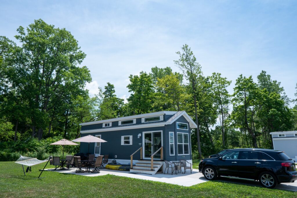large RV concrete pad setup Michigan